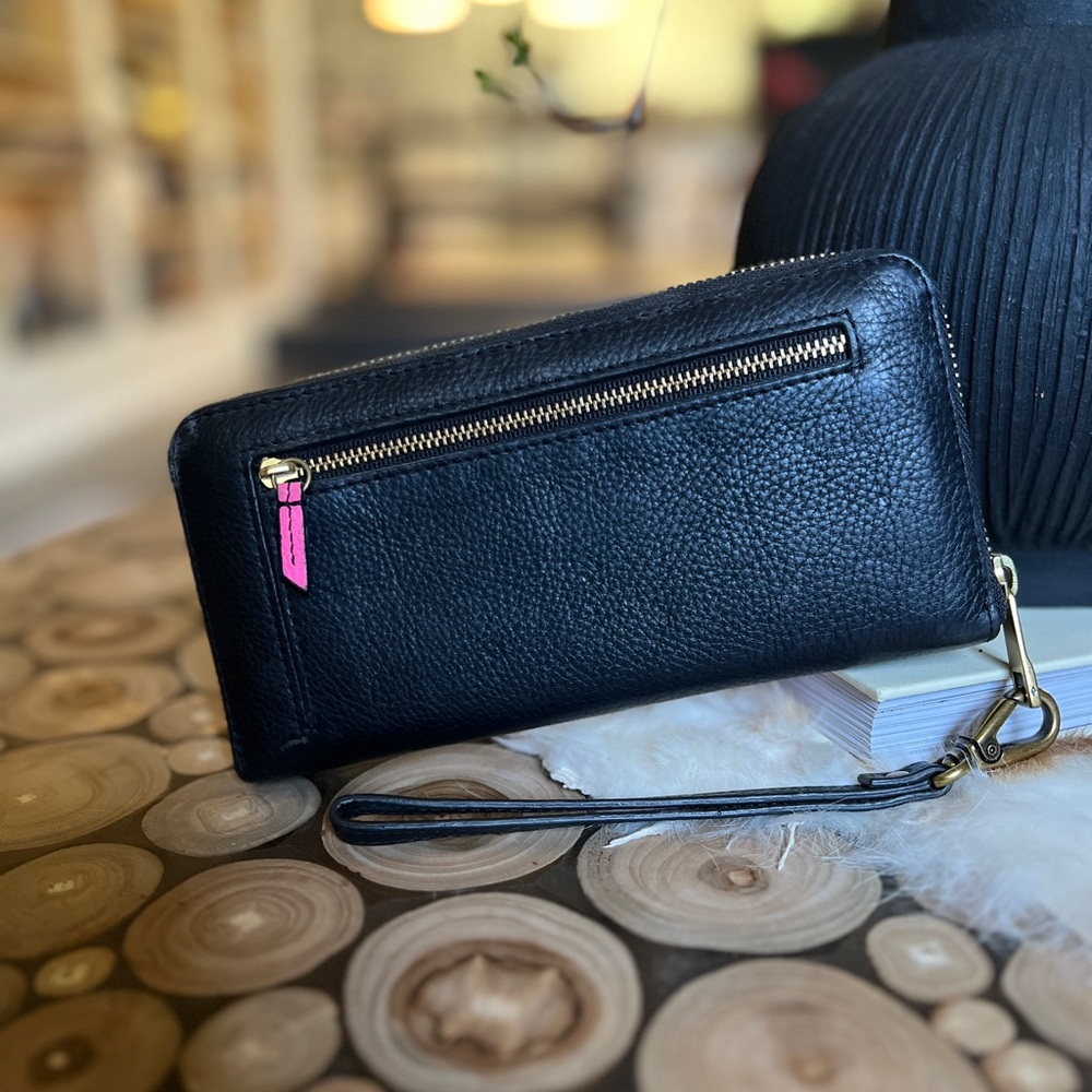 Fossil Zip Around Wallet Clutch Color Lines - image 2